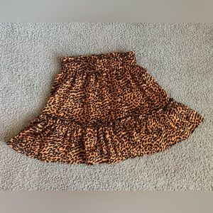 Shein Leopard Print Flare Short Skirt